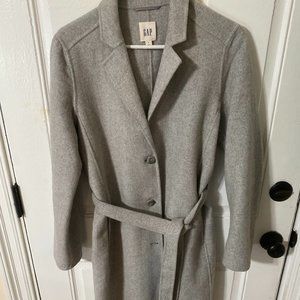 GAP Long Wool Top Coat – Heather Gray – Size S